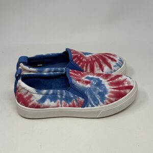 Skechers Poppy Hippie Hype Sneakers Womens 7 Pink Blue Tie Dye Slip On Shoes